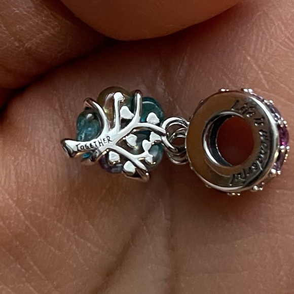 NWOT Togetherness Tree Murano Glass Dangle Charm Jewelry Silver 925 - Picture 8 of 8